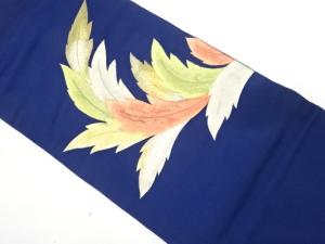 草葉模様織り出し　名古屋帯